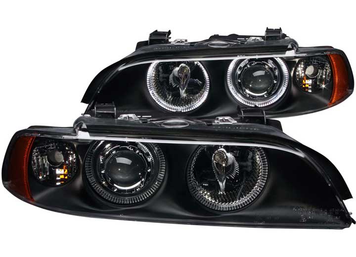 ANZO 95-01 BMW 5 SERIES HEADLIGHTS BLACK CLEAR PROJECTORS WITH HALOS DRIVE/PASS