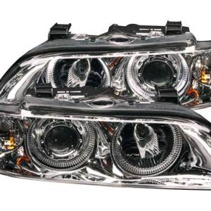 ANZO 95-01 BMW 5 SERIES HEADLIGHTS CHROME CLEAR PROJECTORS WITH HALOS
