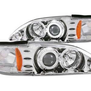 ANZO 94-98 MUSTANG HEADLIGHTS PROJECTOR 1PC WITH LED HALO CHROME