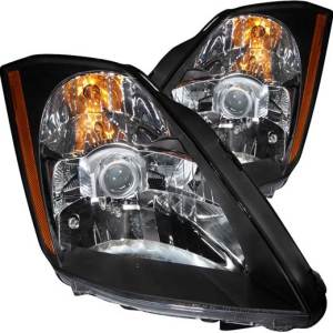 ANZO 03-05 NISSAN 350Z HEADLIGHTS CRYSTAL BLACK DRIVER/PASSENGER