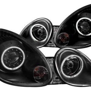 ANZO 98-05 GS300/400 HEADLIGHTS PROJECTOR WITH HALO/BLACK CLEAR WITH AMBER REFLECTORS