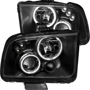 ANZO 05-09 MUSTANG HEADLIGHTS PROJECTOR WITH HALO/BLACK CLEAR WITH AMBER REFLECTORS DRIVE/PASS