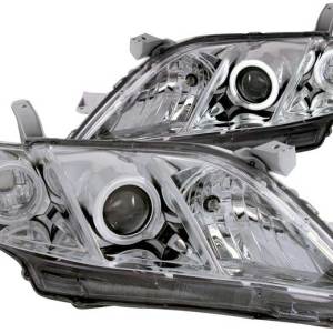 ANZO 07-09 CAMRY HEADLIGHTS PROJECTOR WITH HALO/CHROME CLEAR WITH AMBER REFLECTORS DRIVE/PASS
