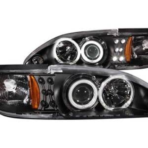 ANZO 94-98 MUSTANG HEADLIGHTS 1 PC BLACK CLEAR PROJECTOR W/CCFL HALOS