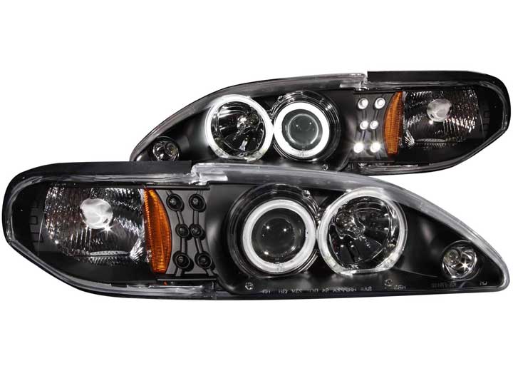 ANZO 94-98 MUSTANG HEADLIGHTS 1 PC BLACK CLEAR PROJECTOR W/CCFL HALOS
