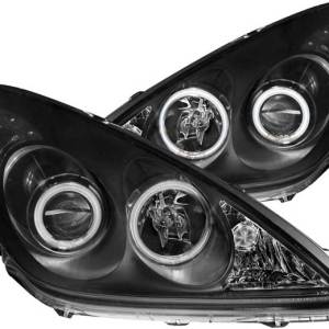 ANZO 05-06 ES 300/330 HEADLIGHTS BLACK CLEAR PROJECTOR WITH HALOS DRIVER/PASSENGER
