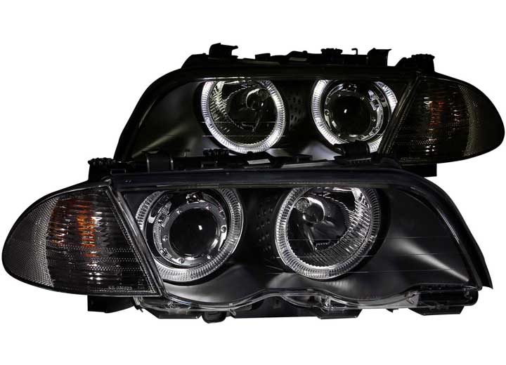 ANZO 98-01 BMW 3 SERIES E46 PROJECTOR HALO BLACK CLEAR AMBER(CCFL)HEADLIGHTS DRIVE/PASS