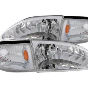 ANZO 94-98 MUSTANG CRYSTAL CLEAR W/AMBER REFLECTORS HEADLIGHTS