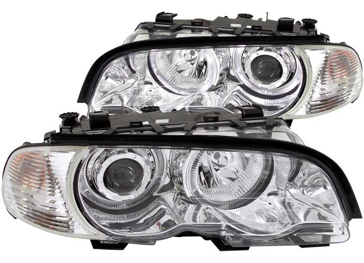 ANZO 00-03 BMW 3 SERIES E46(M3)PROJECTOR W/HALO CHROME CLEAR W/AMBER HEADLIGHTS DRIVE/PASS