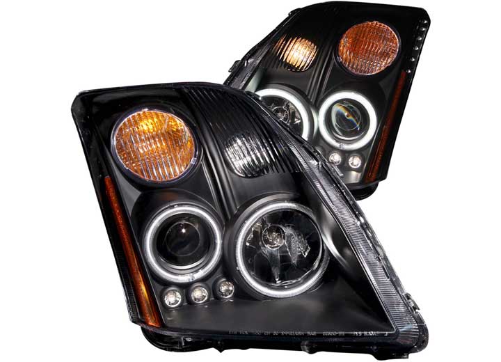 ANZO 07-12 NISSAN SENTRA PROJECTOR BLACK CLEAR W/AMBER REFLECTORS HEADLIGHTS DRIVE/PASS