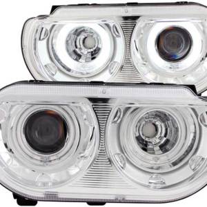 ANZO 08-14 CHALLENGER PROJECTOR HEADLIGHTS w/ HALO CHROME CLEAR (CCFL)