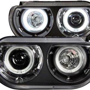 ANZO 08-14 CHALLENGER PROJECTOR HEADLIGHTS W/HALO BLACK CLEAR(CCFL)DRIVE/PASS