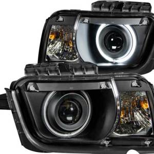 ANZO 10-13 CAMARO PROJECTOR HALO BLACK CLEAR(CCFL)HEADLIGHTS DRIVER/PASSENGER