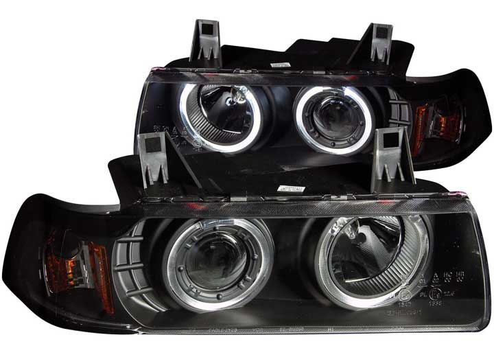 ANZO 92-98 BMW 3 SERIES/E36 1 PC PROJECTOR G2 HALO BLACK CLEAR AMBER HEADLIGHTS DRIVE/PASS