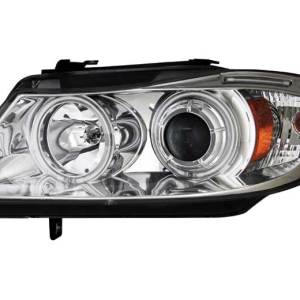 ANZO 06-08 BMW 3 SERIES E90-E91 PROJECTOR HALO W/LED BAR CHROME CLEAR W/AMBER(CCFL)DRIVE/PASS