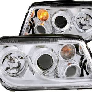 ANZO 99-05 JETTA PROJECTOR HALO CHROME CLEAR W/CCFL HEADLIGHTS DRIVER/PASSENGER