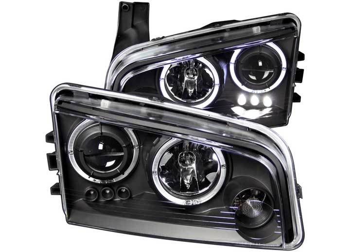 ANZO 06-10 CHARGER PROJECTOR HALO BLACK CLEAR HEADLIGHTS DRIVER/PASSENGER