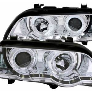 ANZO 00-03 X5 PROJECTOR HALO CHROME CLEAR HEADLIGHTS DRIVER/PASSENGER
