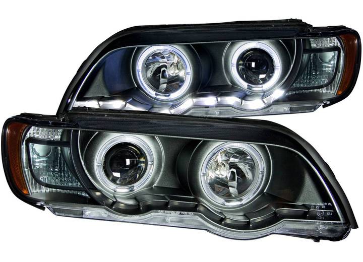 ANZO 00-03 X5 PROJECTOR HALO BLACK CLEAR HEADLIGHTS DRIVER/PASSENGER