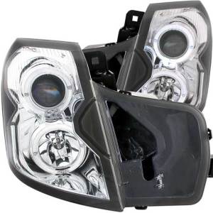 ANZO 03-07 CADILLAC CTS PROJECTOR HALO CHROME CLEAR HEADLIGHTS DRIVER/PASSENGER