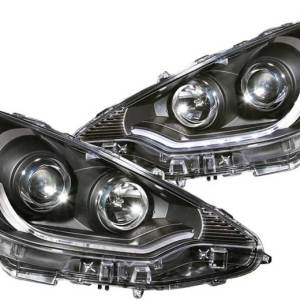 ANZO 12-13 PRIUS C PROJECTOR HEADLIGHTS W/ PLANK STYLE DESIGN BLACK CLEAR