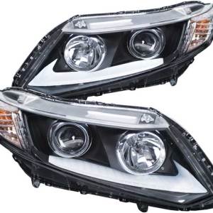 ANZO 12-13 CIVIC PROJECTOR HEADLIGHTS W/ U-BAR CHROME CLEAR