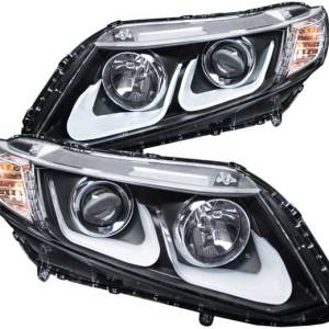 ANZO 12-13 CIVIC PROJECTOR HEADLIGHTS W/U-BAR BLACK CLEAR DRIVER/PASSENGER