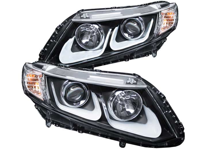 ANZO 12-13 CIVIC PROJECTOR HEADLIGHTS W/U-BAR BLACK CLEAR DRIVER/PASSENGER