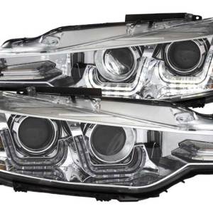 ANZO 12-15 BMW 3 SERIES F30 PROJECTOR HEADLIGHTS W/U-BAR CHROME CLEAR(HID COMPATIBLE)