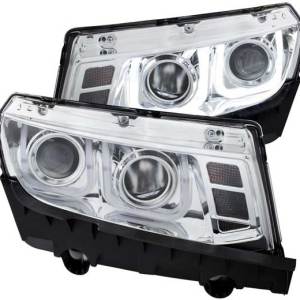 ANZO 14-15 CAMARO PROJECTOR HEADLIGHTS W/U-BAR CHROME CLEAR DRIVER/PASSENGER