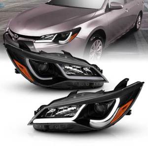 ANZO 15-16 CAMRY 4DR PROJECTOR HEADLIGHTS W/PLANK STYLE DESIGN BLACK W/AMBER DRIVE/PASS