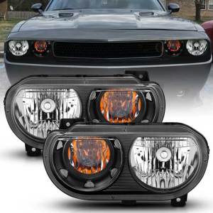 ANZO 08-14 CHALLENGER CRYSTAL HEADLIGHTS BLACK