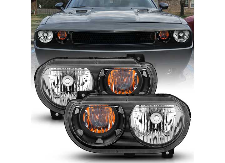 ANZO 08-14 CHALLENGER CRYSTAL HEADLIGHTS BLACK