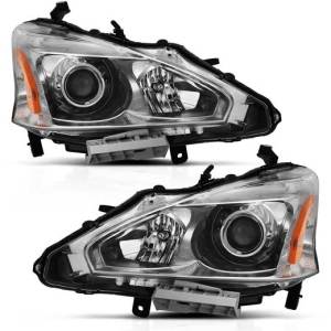 ANZO 13-15 ALTIMA 4DR PROJECTOR HEADLIGHT CHROME AMBER