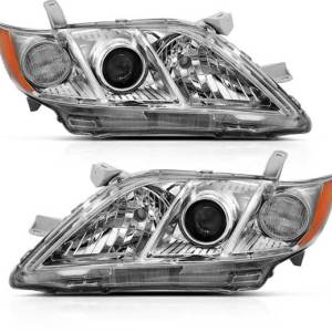 ANZO 07-09 CAMRY PROJECTOR HEADLIGHT (OE REPLACEMENT) CHROME AMBER