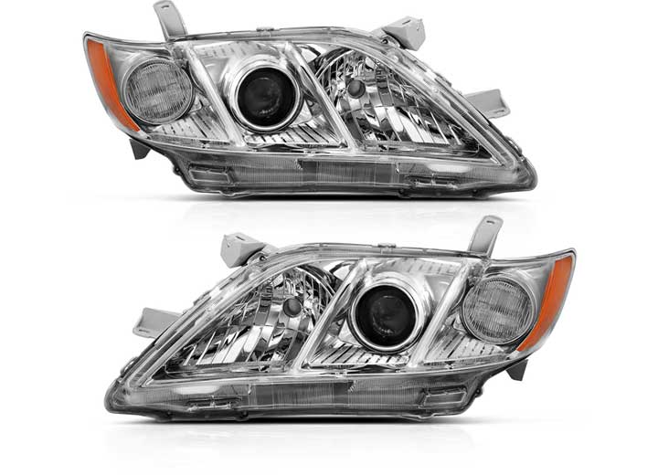 ANZO 07-09 CAMRY PROJECTOR HEADLIGHT (OE REPLACEMENT) CHROME AMBER