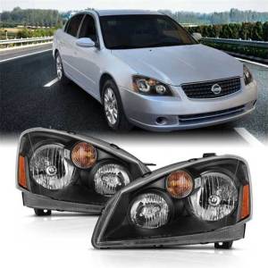 ANZO 05-06 ALTIMA CRYSTAL HEADLIGHT 4DOOR SEDAN BLACK AMBER (OE)