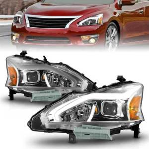ANZO 13-15 ALTIMA 4DR PROJECTOR HEADLIGHTS W/ LIGHT BAR CHROME HOUSING