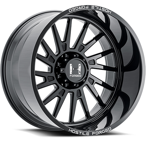 HOSTILE FORGED HF17 TRIDENT GLOSS BLACK 26x16 8-165.1 -101MM 125.2MM