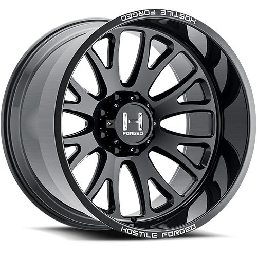 HOSTILE FORGED HF18 THRONE GLOSS BLACK 28x14 8-165 -76MM 125.2MM