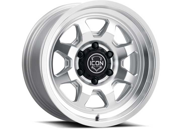 Icon Alloys Nuevo 17x8.5 Silver Machined 5x127 6mm Offset 4.5in Backspacing
