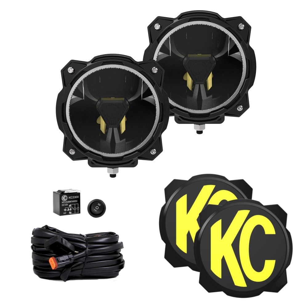 6" Pro6 Gravity® LED - Pillar Mount - 2-Light System - SAE/ECE - 20W Driving Beam - 07-18 Jeep JK