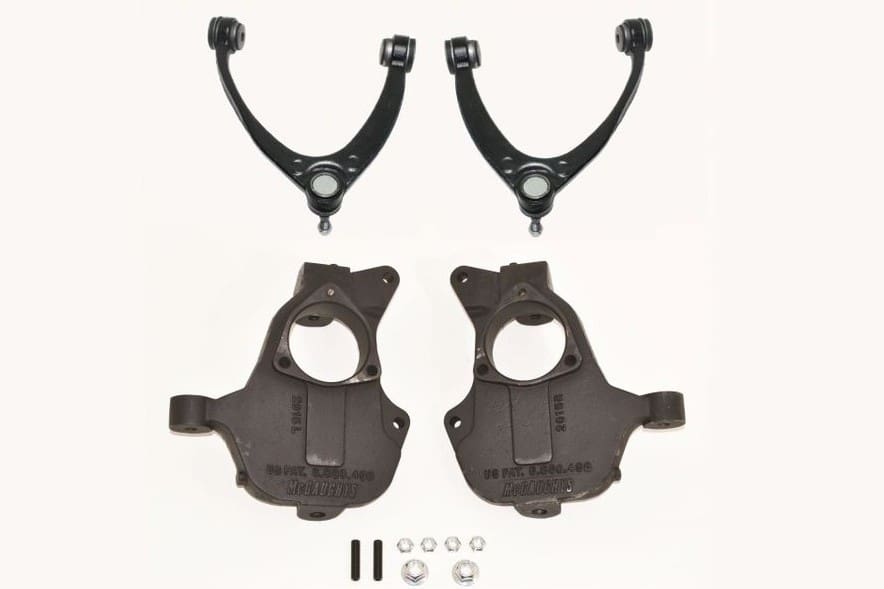 McGaughys Drop Spindles 2014-2018 GM 1500 Trucks/SUVs 4WD Alum/Stamped