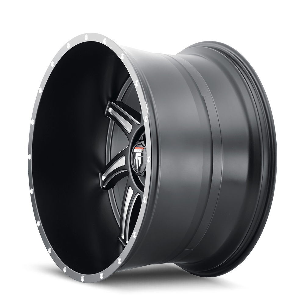 AT162-241452M AMERICAN TRUXX VORTEX AT162 SATIN BLACK MILLED 24X14 6-135 -76MM 87.1MM - Image 2