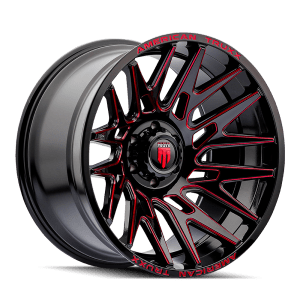 AMERICAN TRUXX EVOLUTION AT1919 GLOSS BLACK PRIZM RED 22X12 6-139.7 -44MM 106MM