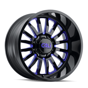 CALI OFF-ROAD SUMMIT 9110 GLOSS BLACK MILLED PRISM BLUE 20X10 6-135 -25MM 87.1MM