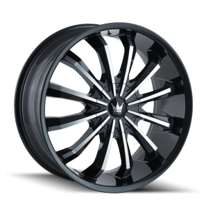MAZZI FUSION 341 GLOSS BLACK MACHINED 24X9.5 6-135/6-139.7 30MM 106MM