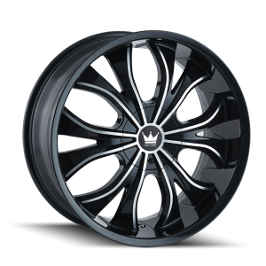 MAZZI HUSTLER 342 GLOSS BLACK MACHINED 24X9.5 5-127/5-139.7 18MM 87MM