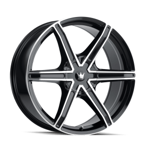 MAZZI STILTS 371 GLOSS BLACK MACHINED 24X9.5 6-135/6-139.7 30MM 106MM