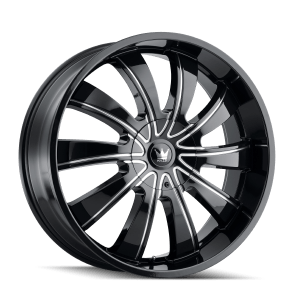 MAZZI ROLLA 374 GLOSS BLACK MILLED 22X9.5 6-135/6-139.7 30MM 106MM